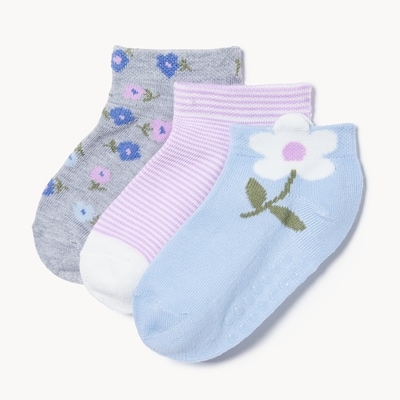 Toddler Girls' 3-Pack Low-Cut Socks - Blue