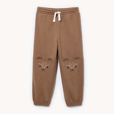 Pantalon de jogging animal pour petites filles - Brun Poussiéreux