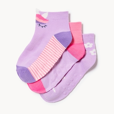 Ens. 3 paires de socquettes pour petites filles - Rose
