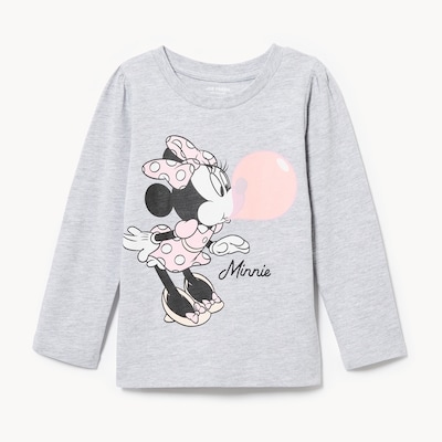 Toddler Girls' Disney Minnie Mouse Top - Light Grey Mix