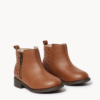 Toddler Girls' Short Booties - Brown