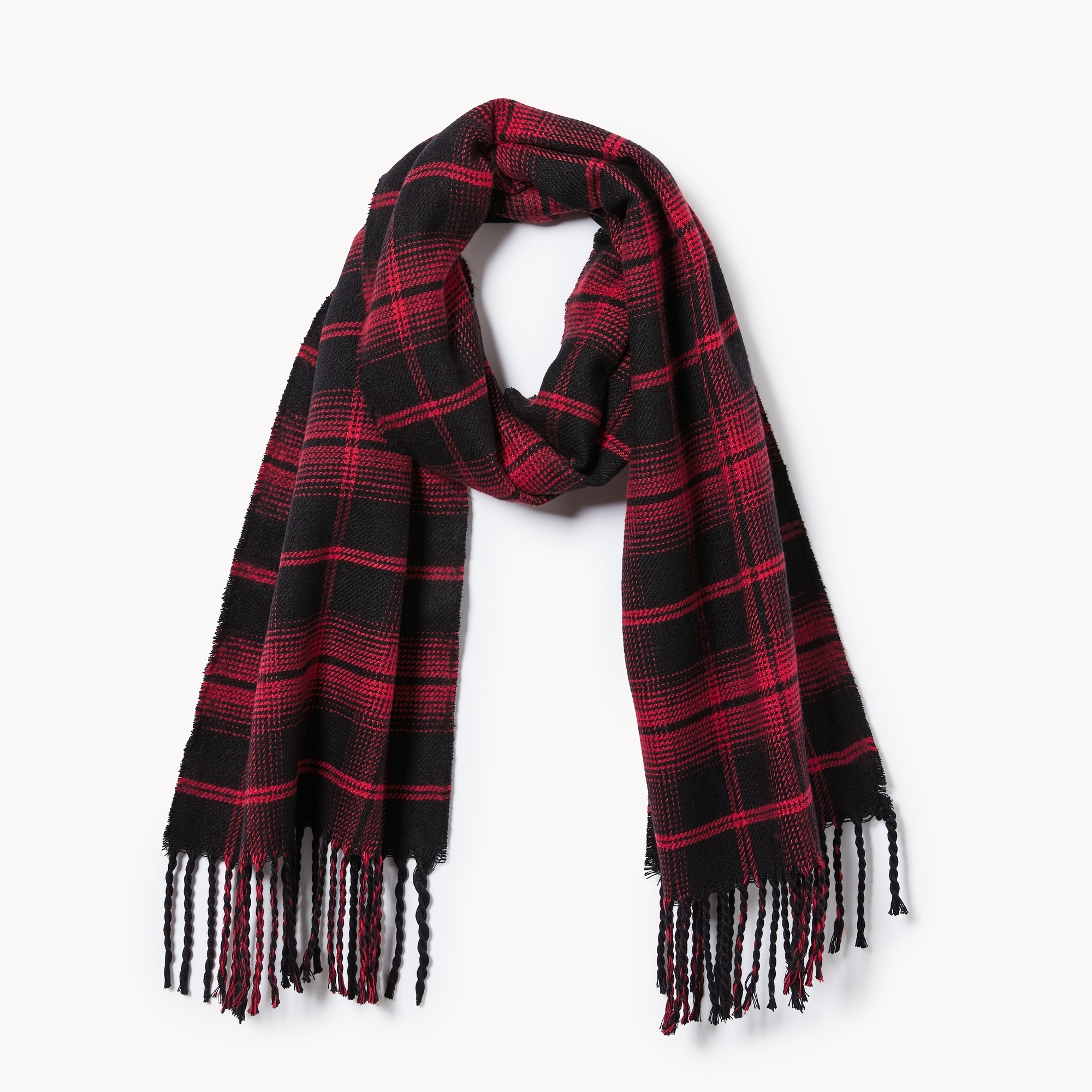Men's Plaid Scarf in Dark Red from Joe Fresh