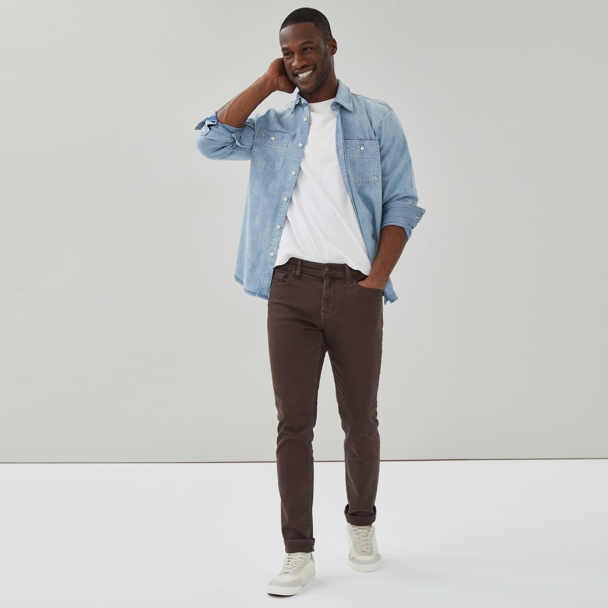 Men's Dark Brown Slim Leg Jean