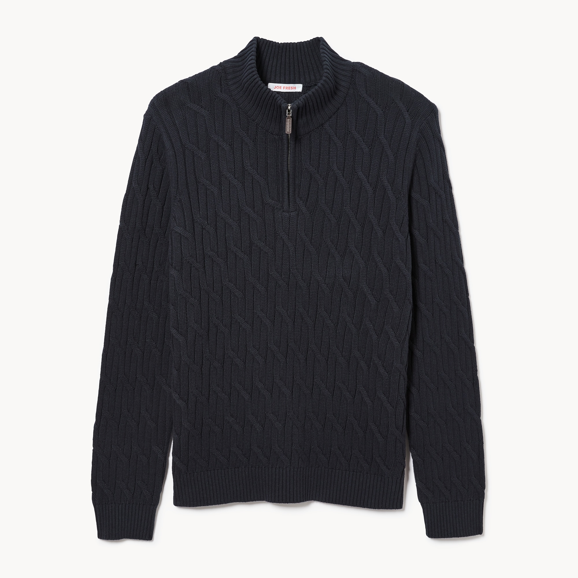 Cashmere Joe Fresh Sweaters Men's Cable Knit Mock Neck Sweater In