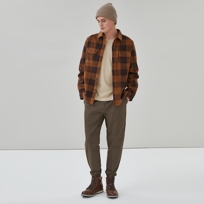 Men's Active Microfleece Shacket - Brown