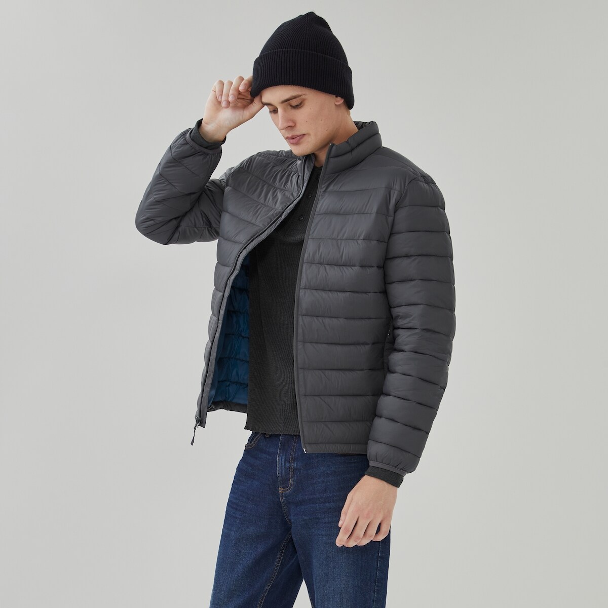 Men's Puffer Jacket - Ash Grey