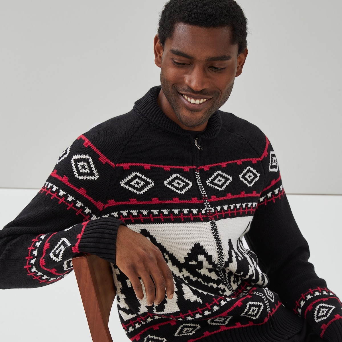 Joe Fresh Men's Intarsia Zip-Up Sweater 1 ea, $69.00/1ea