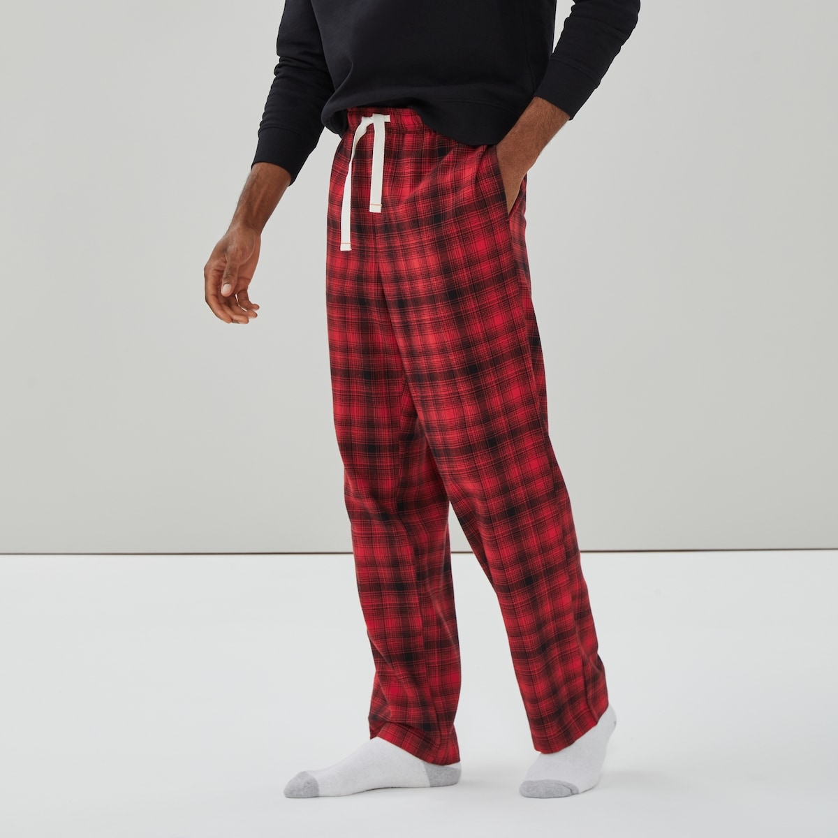 Pantalon de nuit en flanelle pour hommes - Rouge