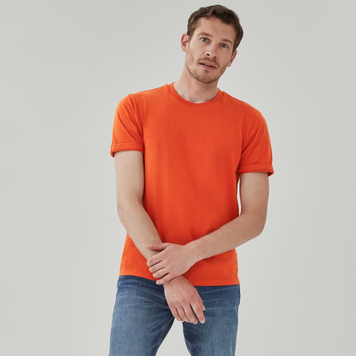Men's Essential Organic Cotton T-Shirt - Dark Orange