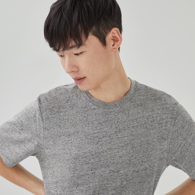 T-shirt essentiel en coton biologique pour hommes - Mélange De Gris Foncé