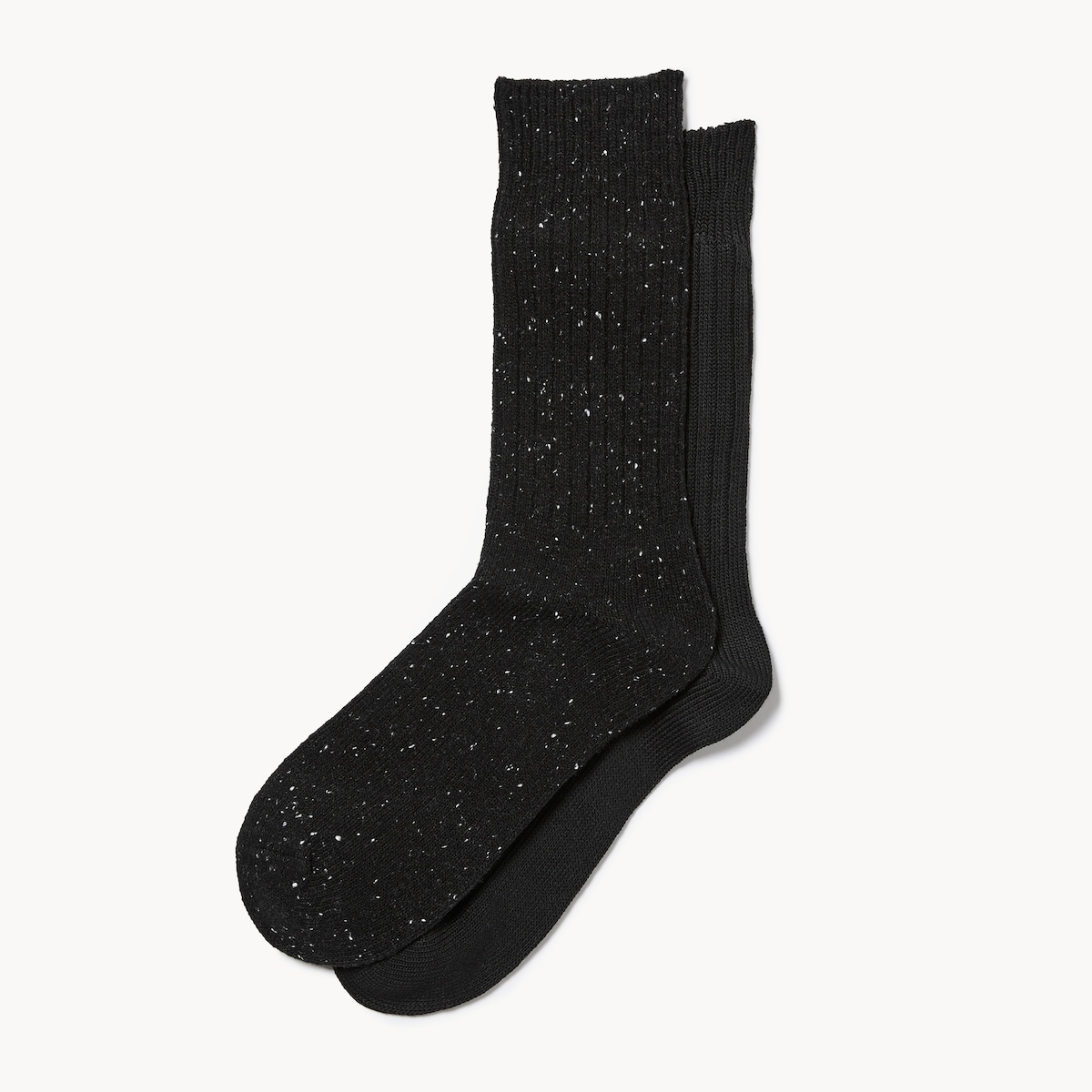 Ens. de 2paires de chaussettes tube paisses - Noir