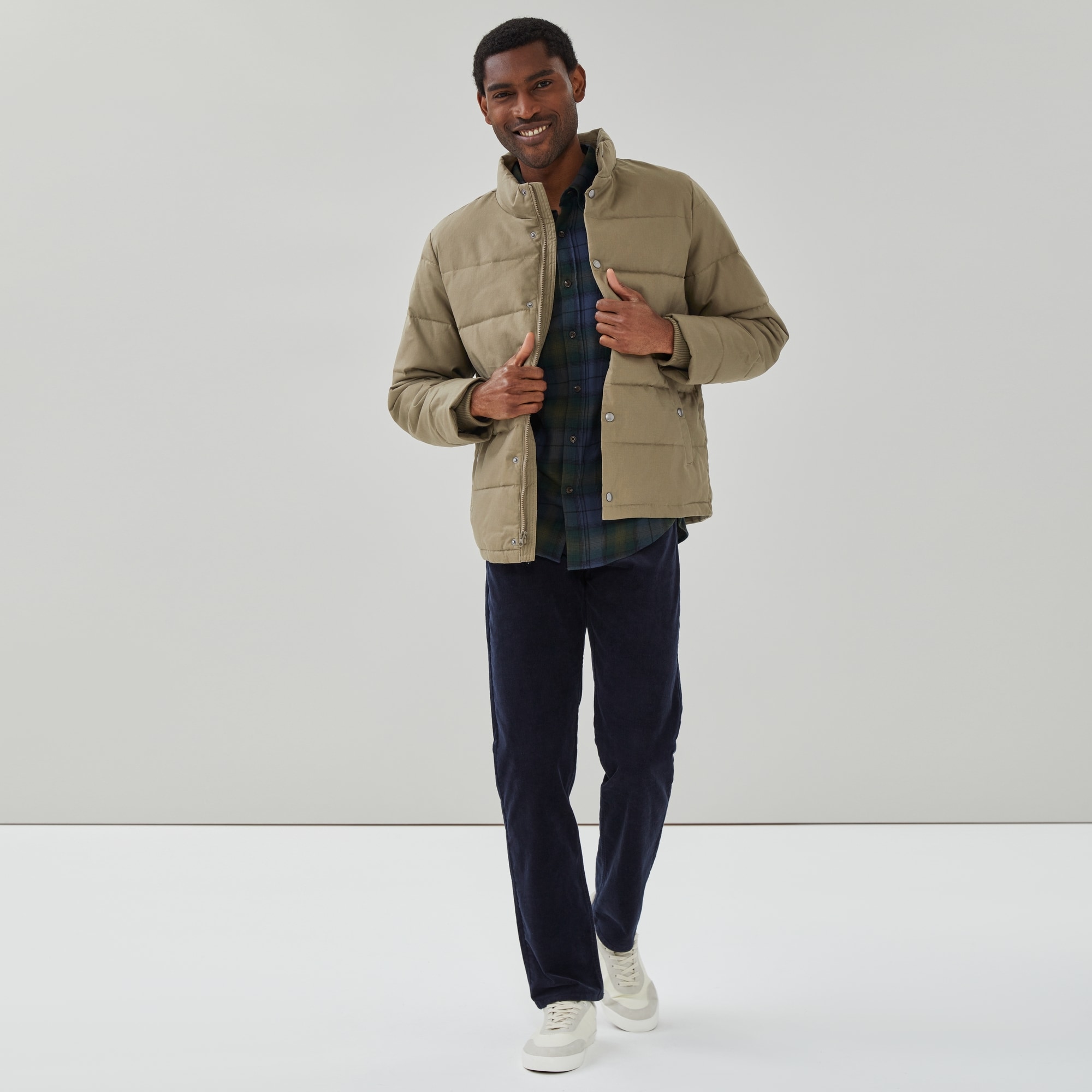 Men's Puffer Jacket in Light Khaki Green from Joe Fresh