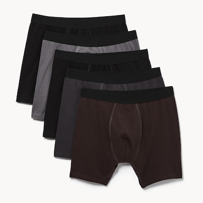 Ensemble de 5 caleçons boxeurs pour hommes - Noir