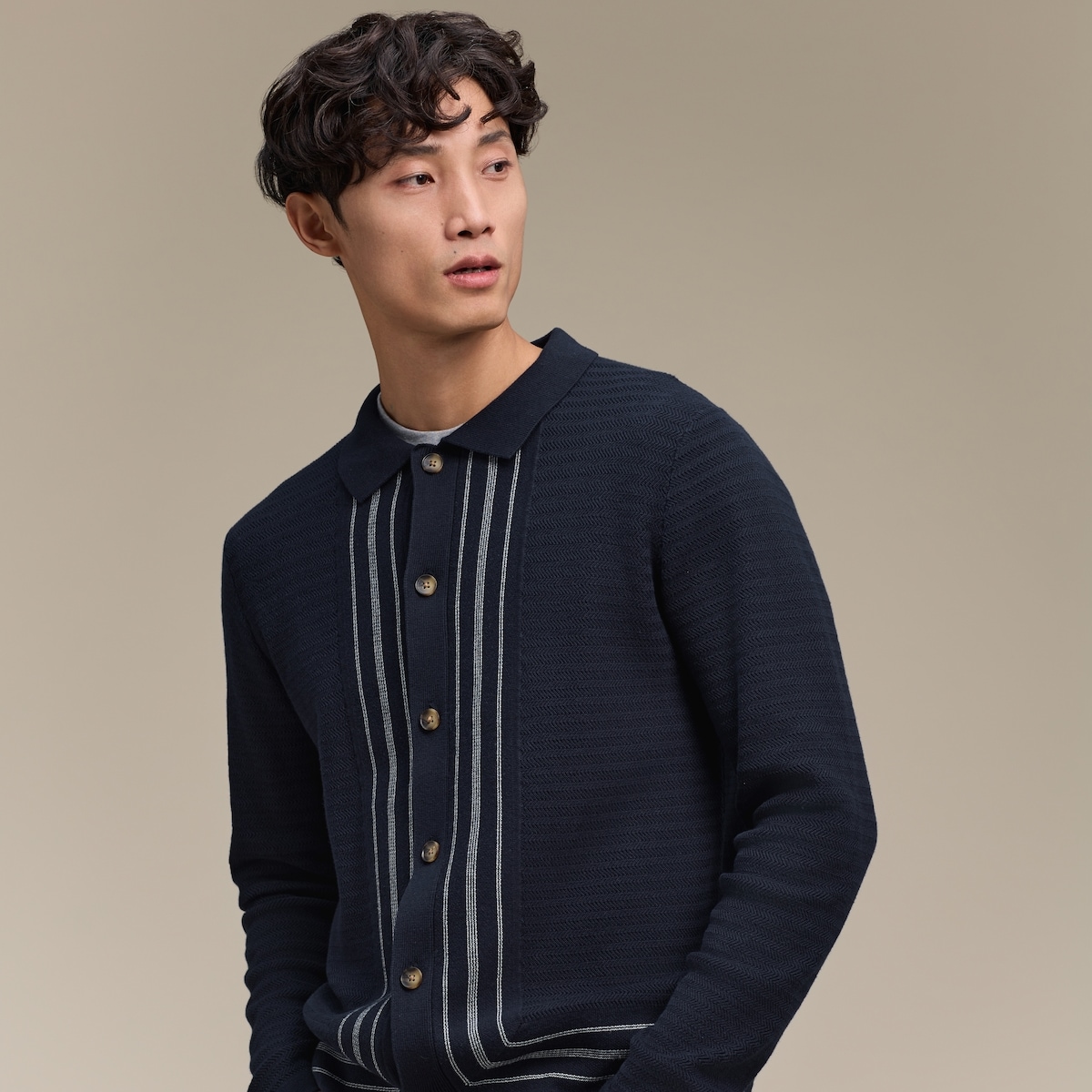 Cardigan polo boutonn pour hommes