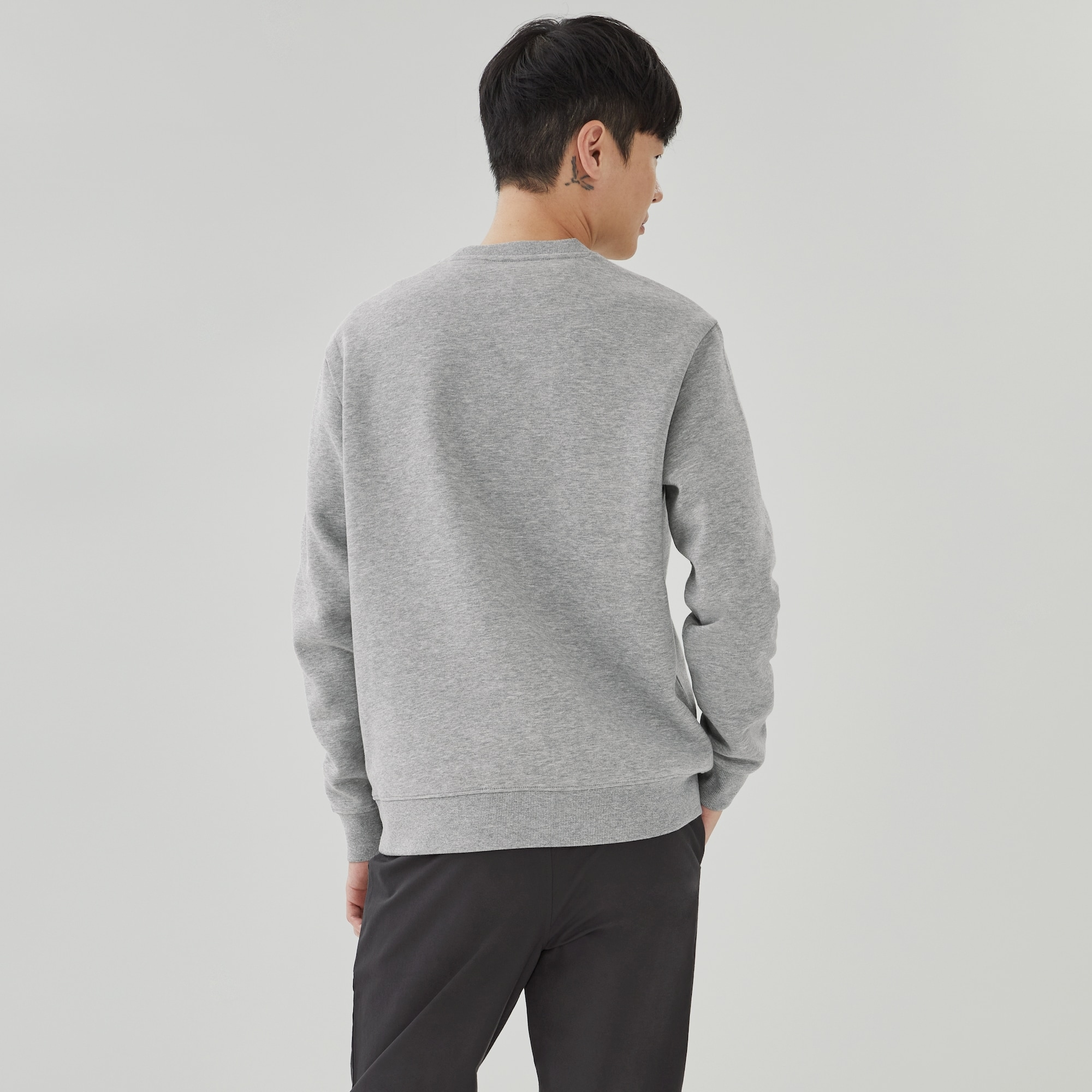 everyone cotton crew neck sweatshirt グレー Adult Crew Neck Sweatshirt in Grey Mix from Joe Fresh
