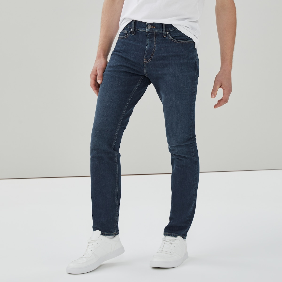 Jean dlav fonc  jambe ajuste pour hommes - Laver Fonc