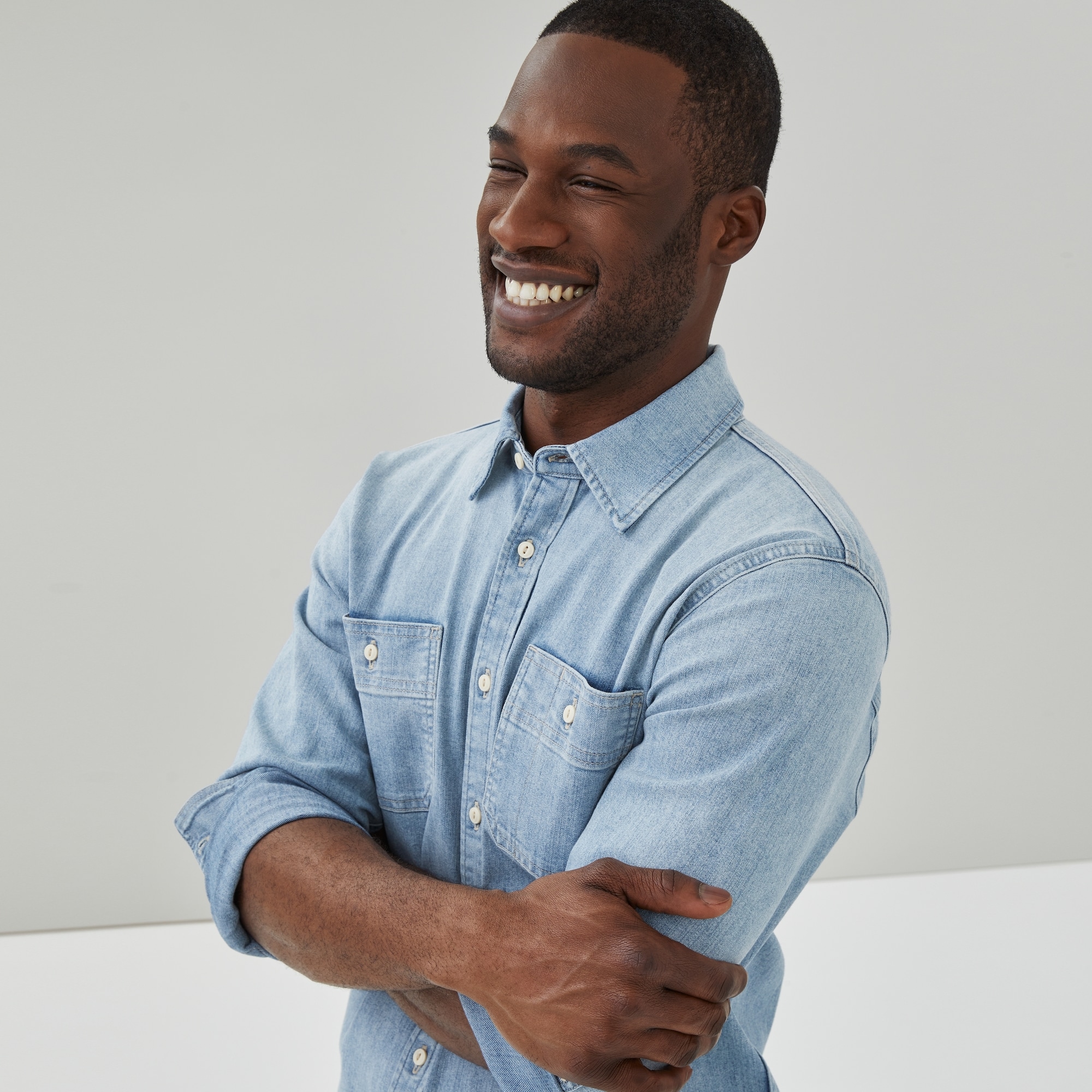 Edwin Blue Denim Work Shirts Light Blue Denim Work Shirts Edwin