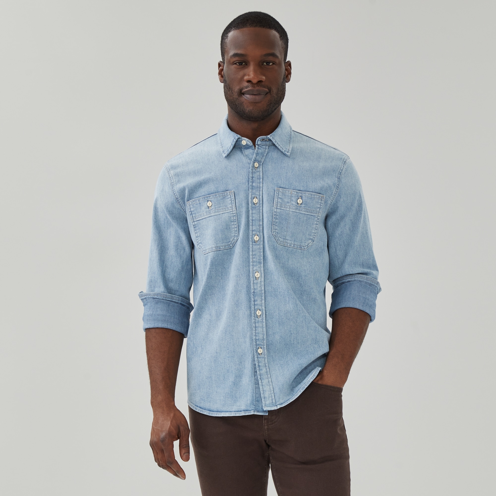 Long Sleeve Levis Men's Classic Denim Button Down Workshirt