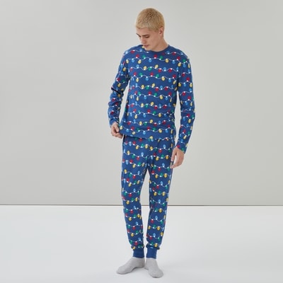 Men's Festive Sleep Set - Blue