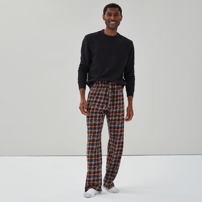 Men's Yellowstone Plaid Sleep Pant - Black