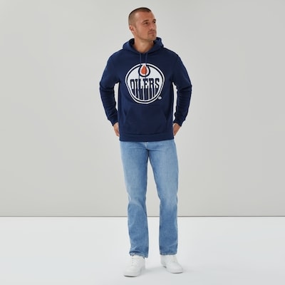 Haut à capuchon LNH Oilers d’Edmonton pour adultes - Bleu Foncé