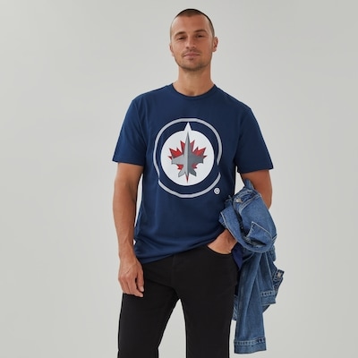T-shirt LNH Jets de Winnipeg pour adultes - Bleu Foncé
