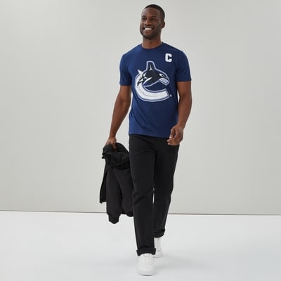 Adult NHL Quinn Hughes T-Shirt - Dark Blue