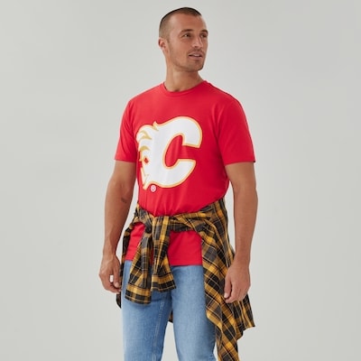 T-shirt LNH Flames de Calgary pour adultes - Rouge Vif