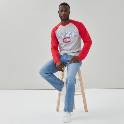 Adult NHL Montreal Canadiens Raglan Shirt - Light Grey Mix