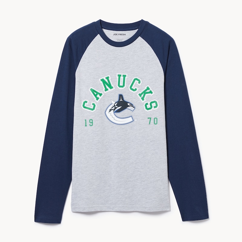 Joe Fresh Adult NHL Vancouver Canucks Raglan Shirt ea Your