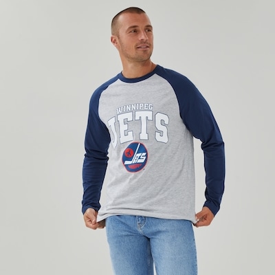 Adult NHL Winnipeg Jets Raglan Shirt - Light Grey Mix