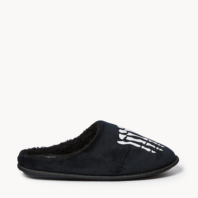 Pantoufles à motif de squelette pour hommes - Noir