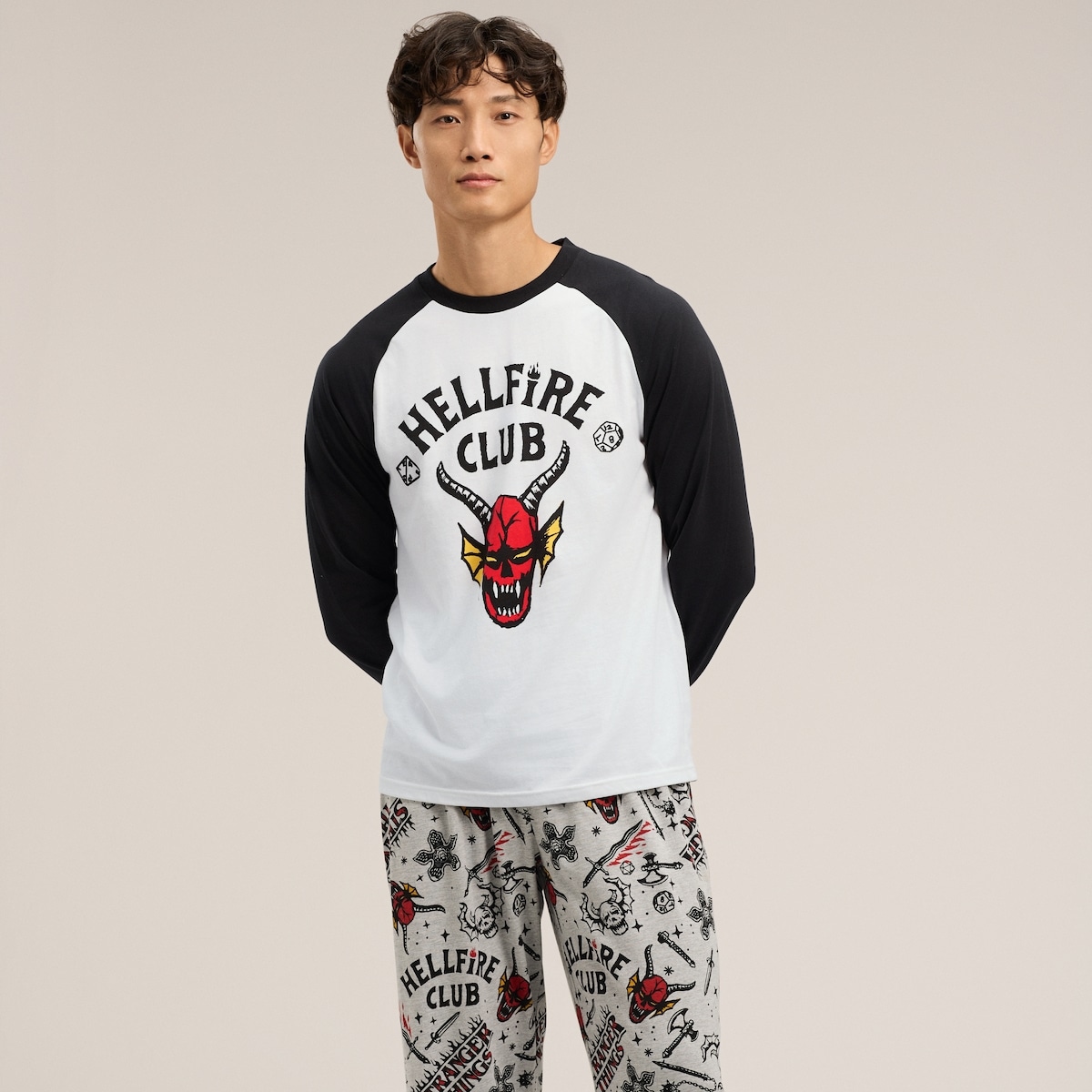 Men's Stranger Things Raglan Long Sleeve Top