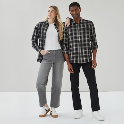 Adult Lightweight Flannel Shirt - Black