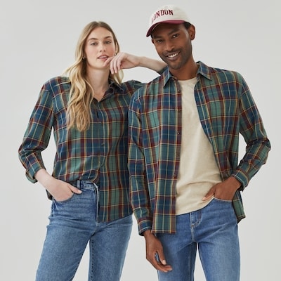 Chemise légère en flanelle pour adultes - Bourgogne Foncé