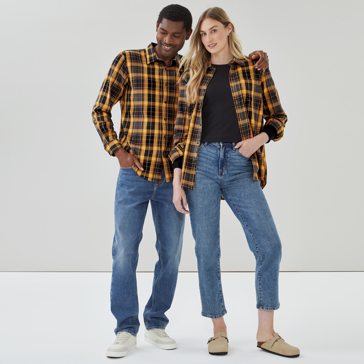 Chemise lgre en flanelle pour adultes - Jaune Pussiereux