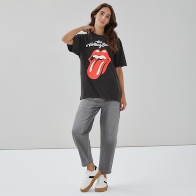 T-shirt imprimé Rolling Stones pour adultes - Noir