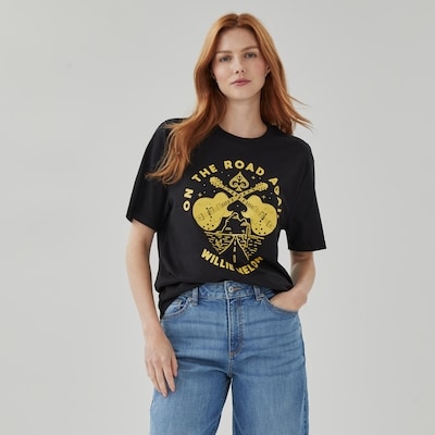 Adult Willie Nelson Graphic T-Shirt - Black