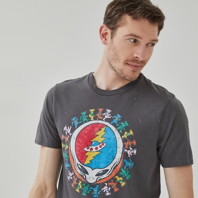 T-shirt imprimé Grateful Dead Alien pour adultes - Gris