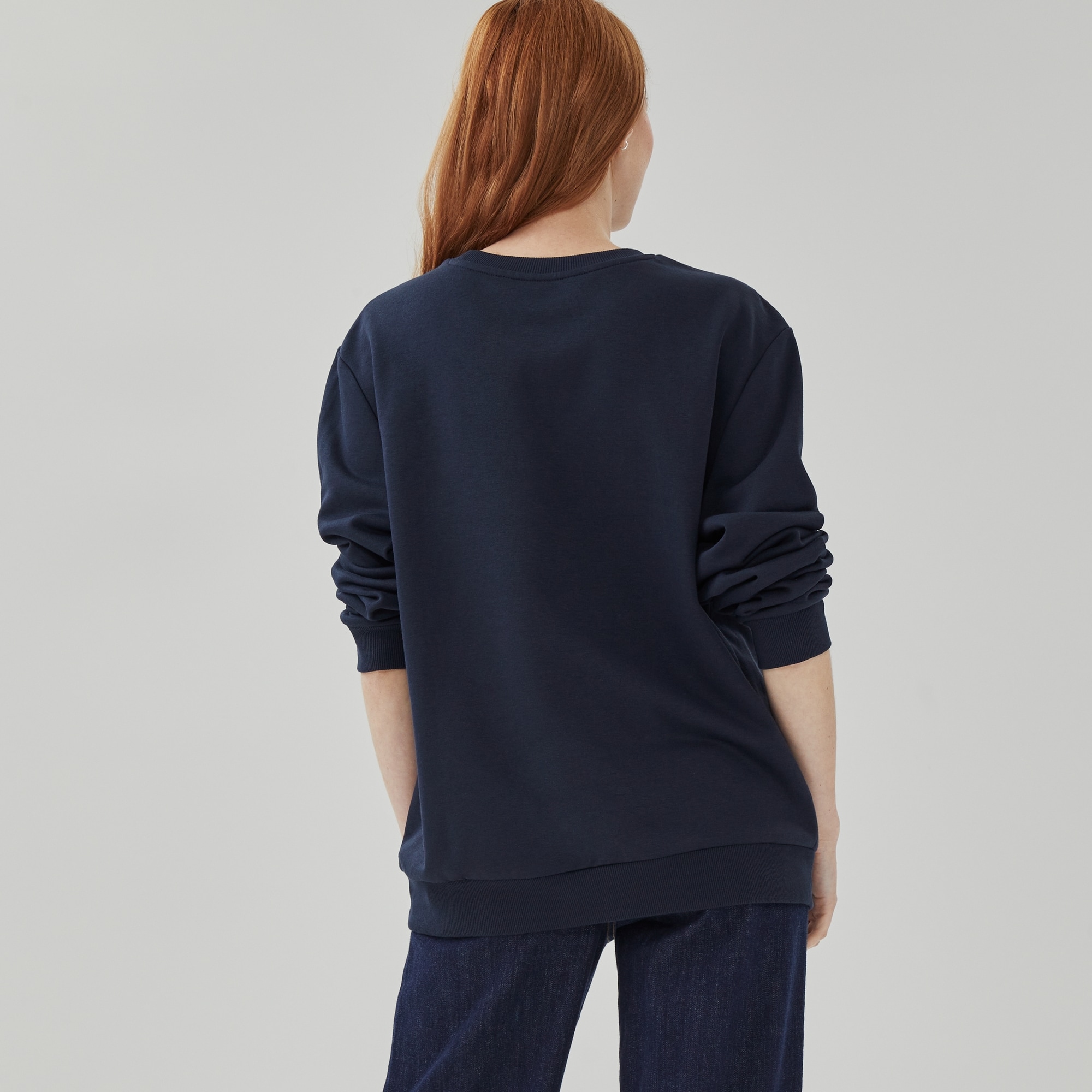 Adult Oxford Crewneck Sweatshirt in Dark Navy from Joe Fresh