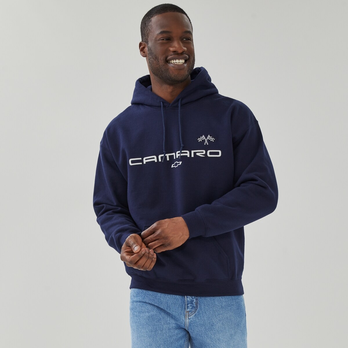 Adult Chevy Camaro Racing Hoodie - Dark Navy