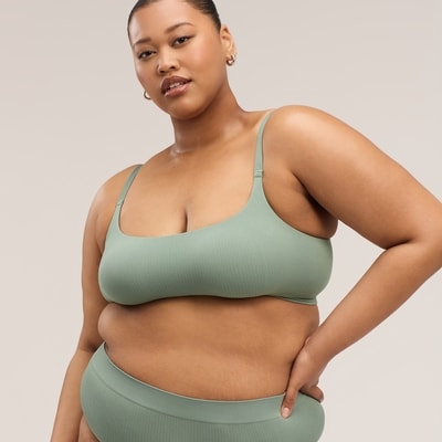Women+ 2-Pack Seamless Rib Bralette - Green