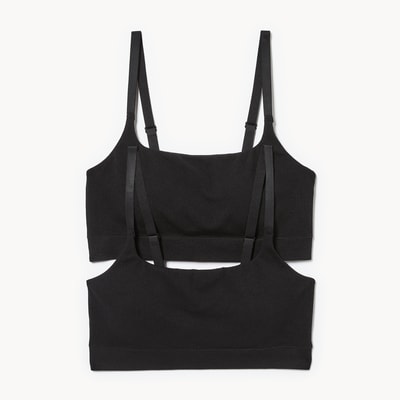 Women+ 2-Pack Seamless Ribbed Bralette - Black