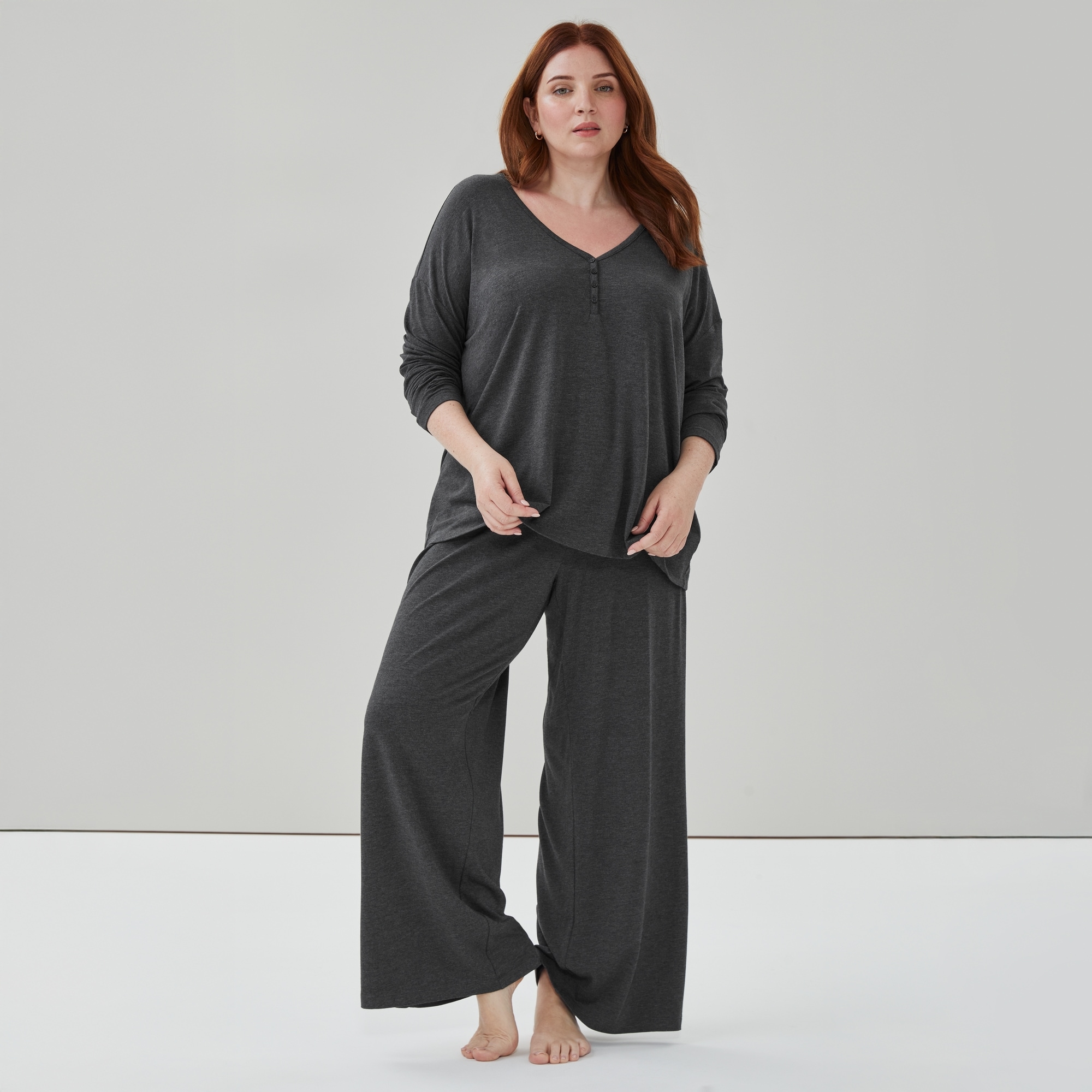 Women+ 2-Piece Lounge Set in Dark Grey Mix from Joe Fresh