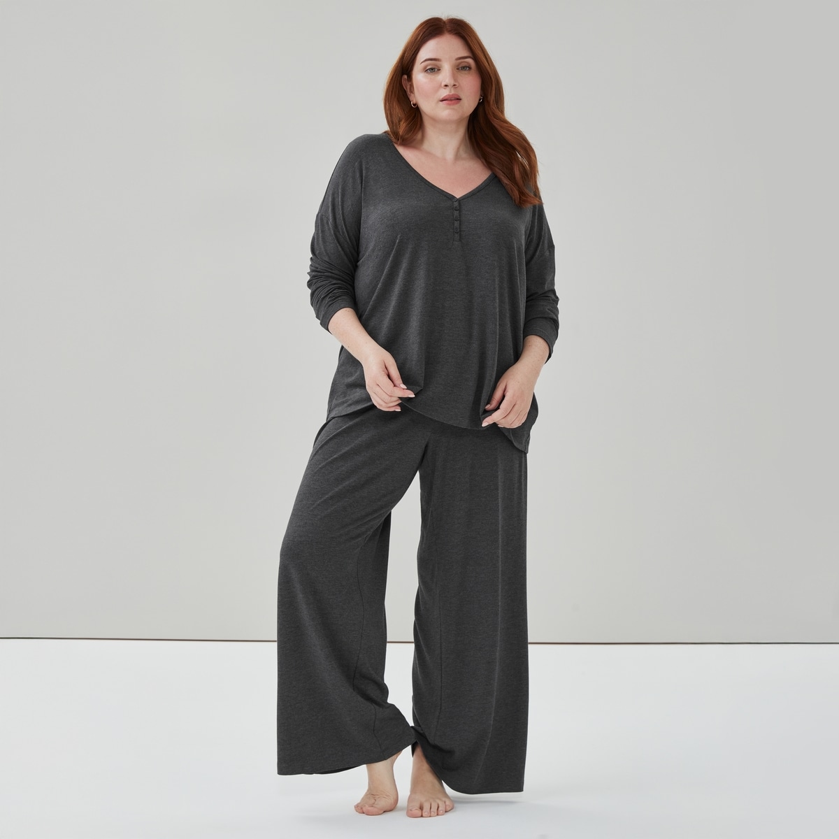 Women+ 2-Piece Lounge Set - Dark Grey Mix