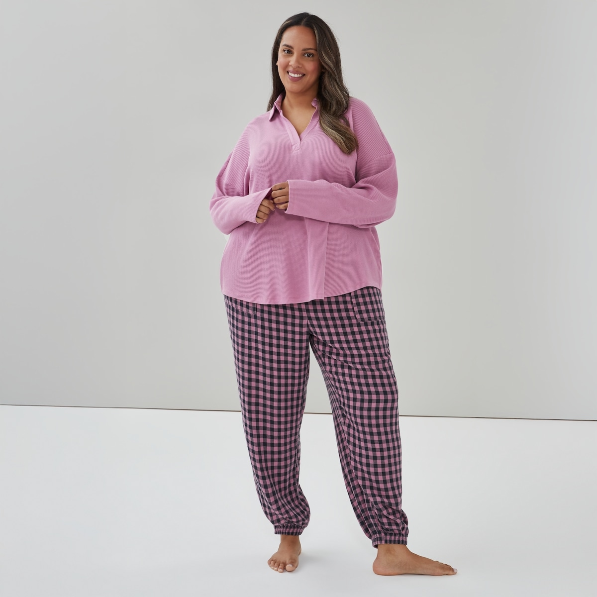 Women+ Lounge Polo Pullover - Mauve