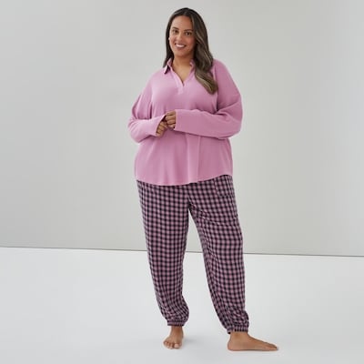 Women+ Lounge Polo Pullover - Mauve