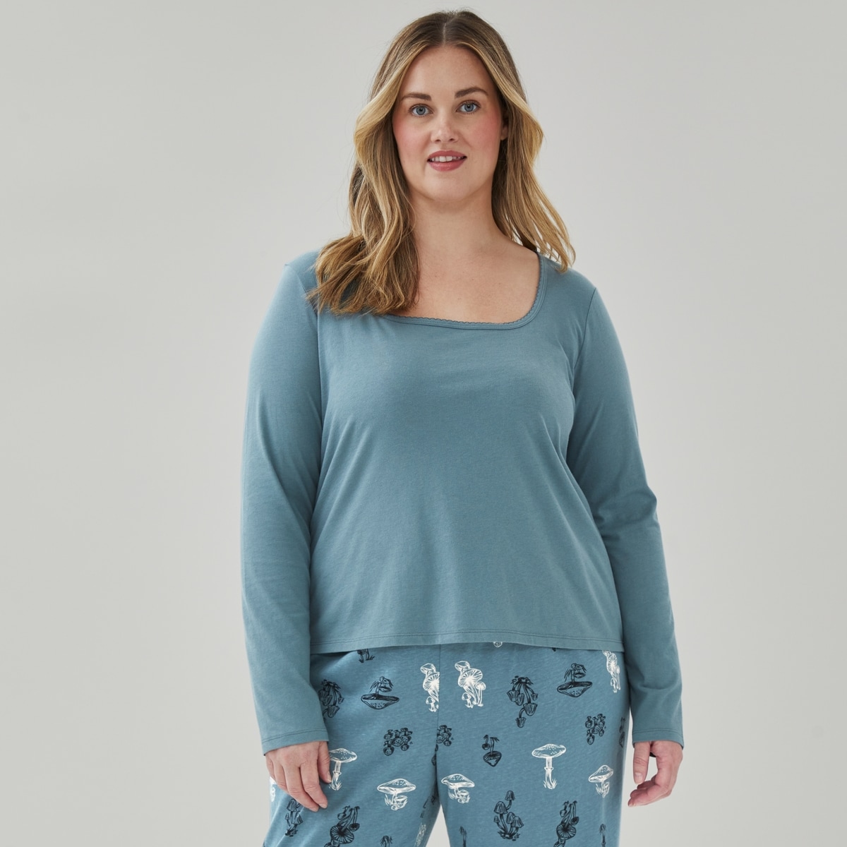 Women+ Long Sleeve Sleep Top - Dusty Teal