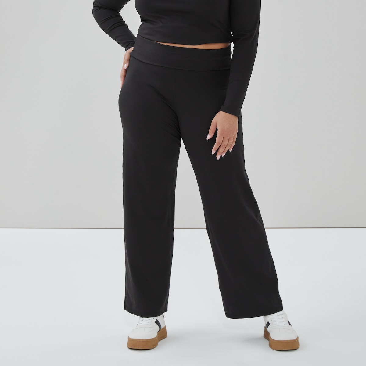 Women+ Active Balance Folded Waist Pant - Black
