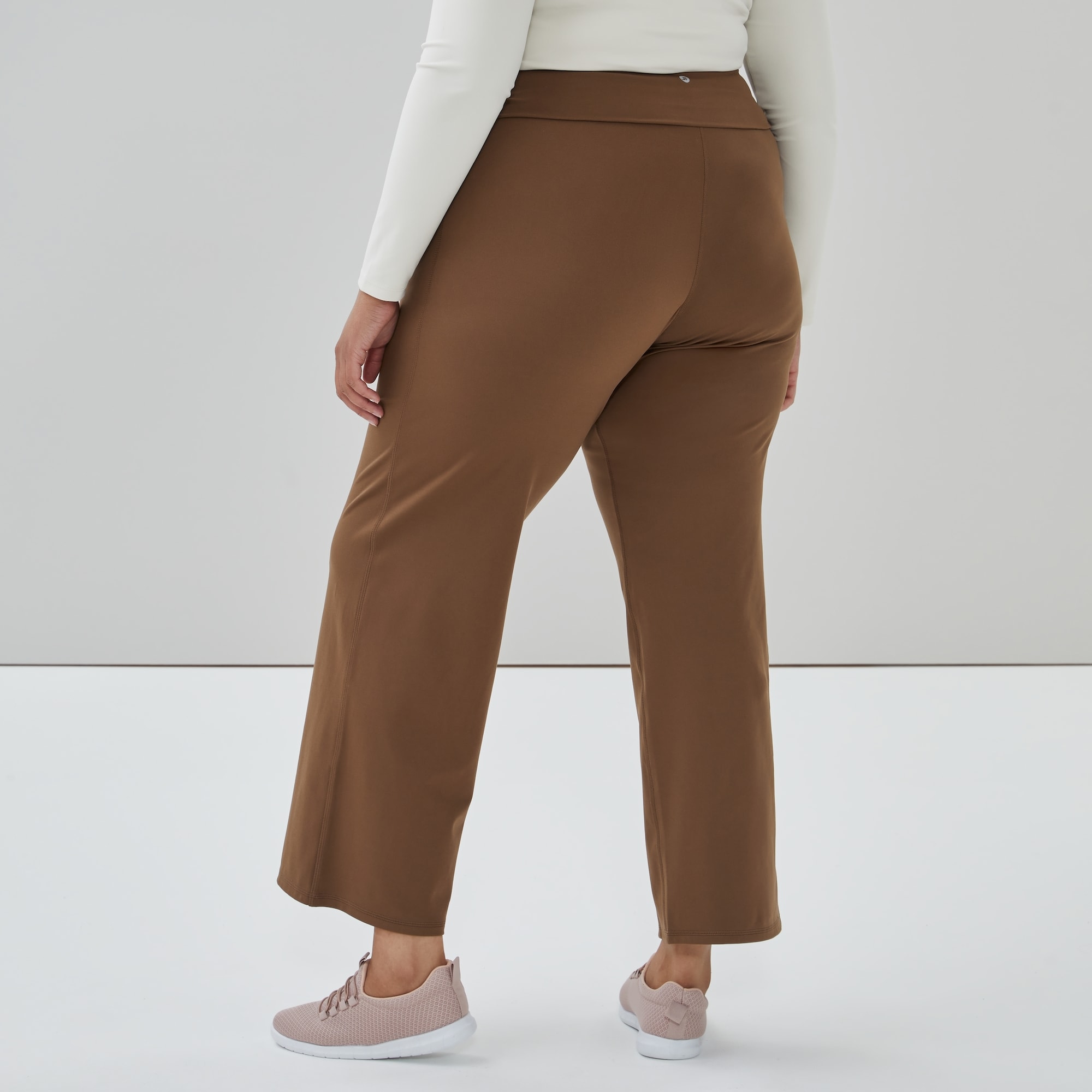 Women+ Active Balance Folded Waist Pant in Brown from Joe Fresh